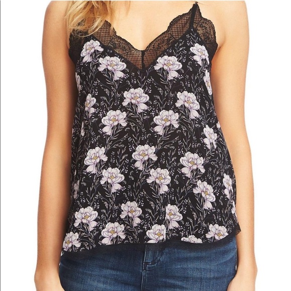 1.State Floral Lace Racerback Cami - Picture 1 of 8